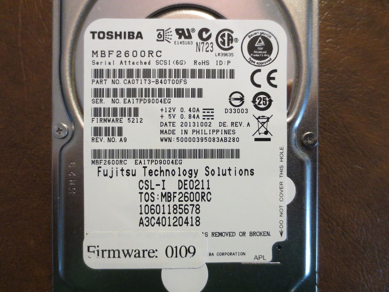 toshiba serial number